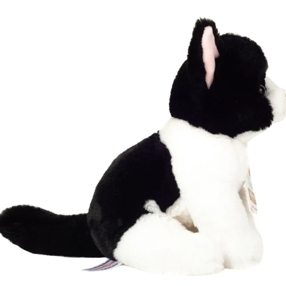 Online Knuffel Kat Zittend Zwart-Wit 20 cm Hermann Teddy Collection