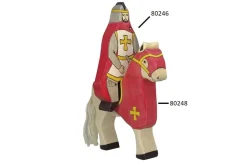 New Ridder Rode Mantel Zittend op Paard 80246 Figuren En Toebehoren