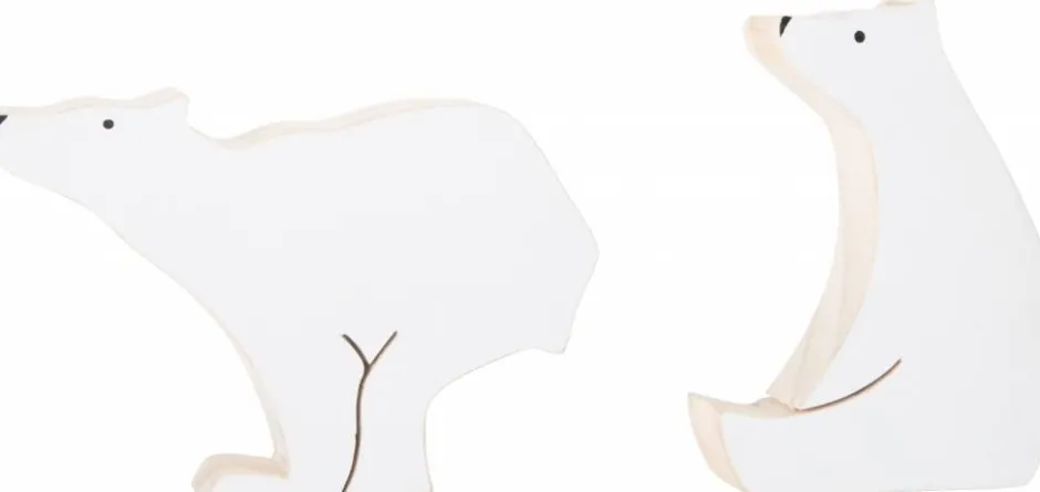 IJsbeer Decor 2-delig Kerst Hout Schoen-/ Sinterklaascadeautjes