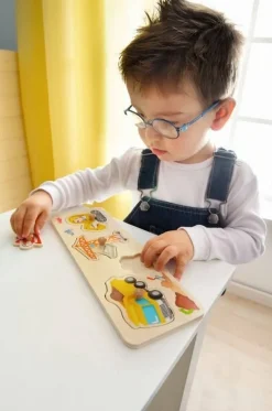 Inlegpuzzel Op de werf Knoppuzzels