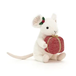 Knuffel Muis Merry Mouse Present Kerst