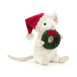 Sale Knuffel Muis Merry Mouse Wreath Kerst