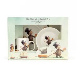 Clearance Servies Set Bashful Monkey Kom, Kopje en Bord Kinderservies