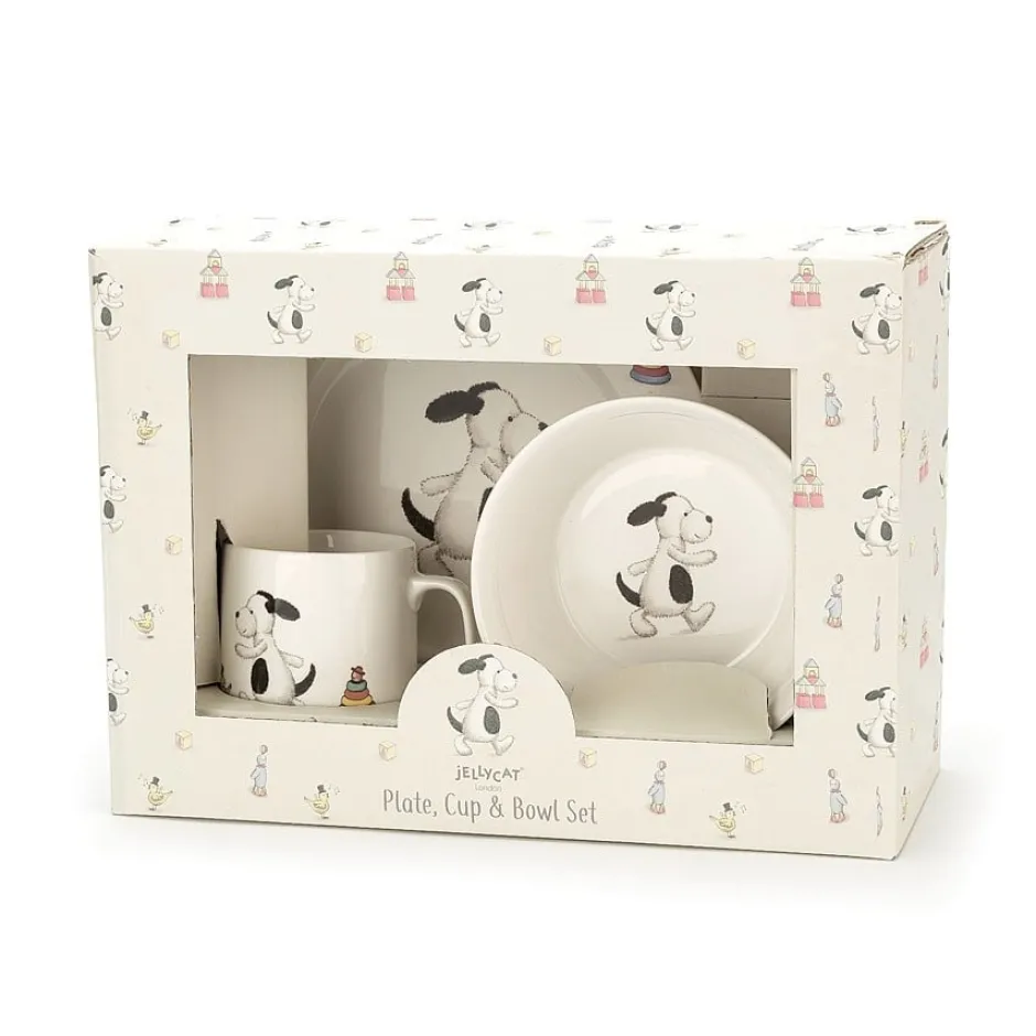 Sale Servies Set Bashful Hond Kom, Kopje en Bord Kinderservies