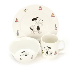 Sale Servies Set Bashful Hond Kom, Kopje en Bord Kinderservies