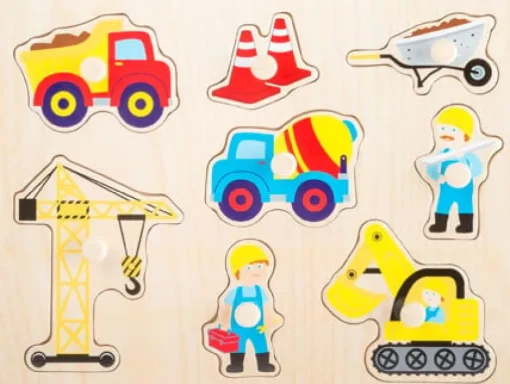 Knoppuzzel Bouw Hout 8 pcs. Knoppuzzels|Houten Puzzels