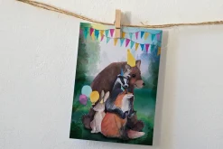 Clearance Ansichtkaart Feestelijke Dieren Wenskaarten