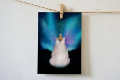 New Ansichtkaart IJsbeer en Noorderlicht Wenskaarten