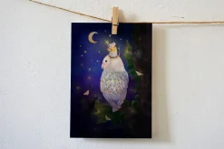 New Ansichtkaart Sterren ophangen in de nacht Wenskaarten