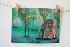 New Wenskaart Dieren bij de Wieg Wenskaarten