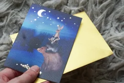 Outlet Wenskaart met Foliedruk Sterren Ophangen Wenskaarten