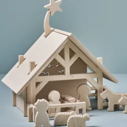 Sale Kerststal met 12 Figuurtjes Hout Kerstcadeautjes