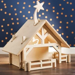 Sale Kerststal met 12 Figuurtjes Hout Kerstcadeautjes