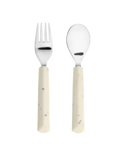 Hot Kinderbestek Set Vork en Lepel Nature Kinderservies