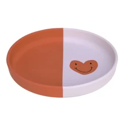 Online Kinderbord Siliconen Happy Rascals Hart Lavendel Kinderservies