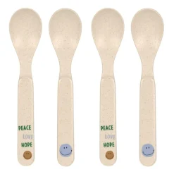 New Kinderlepels Happy Rascals Smile Sky Blue Set 4-delig Kinderservies