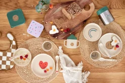 New Kinderlepels Happy Rascals Smile Sky Blue Set 4-delig Kinderservies