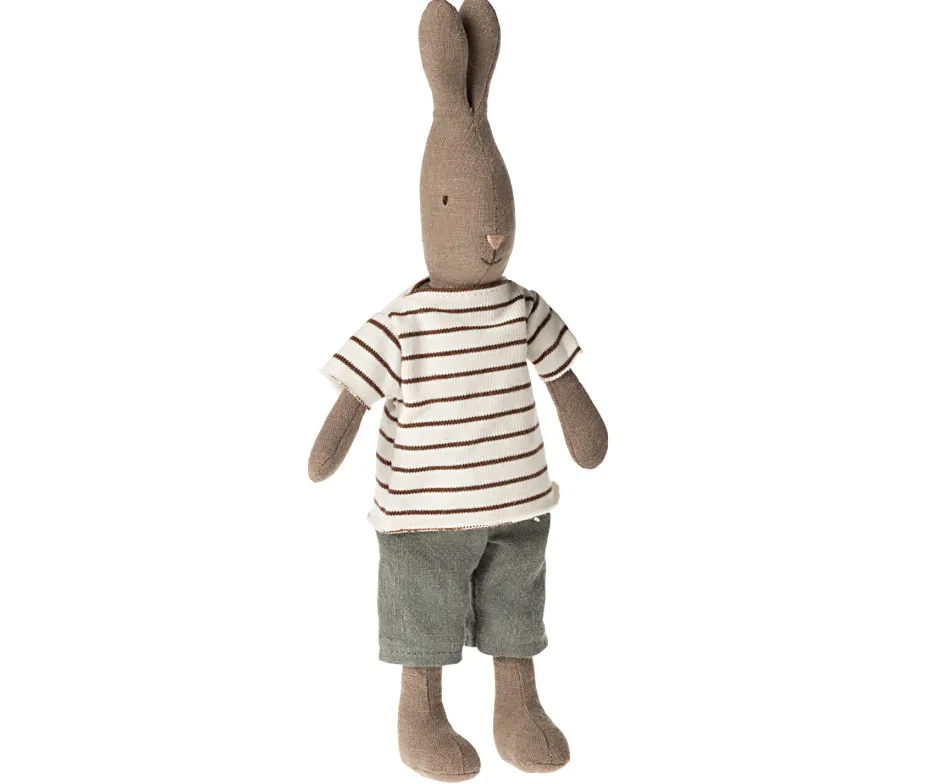 New Knuffel Konijn Size 2 Bruin Streepmotief Konijnen & Hazen