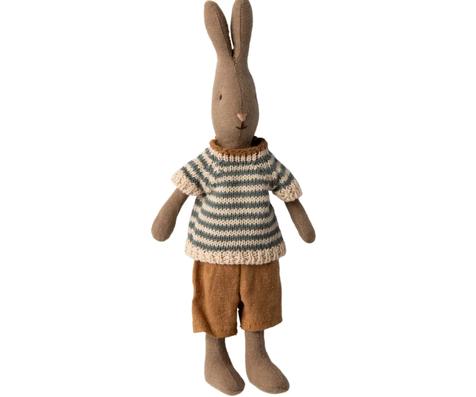 Best Knuffel Rabbit Size 1 Bruin met Shirt en Short 25cm Konijnen & Hazen