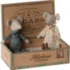 New Knuffelmuis Opa en Oma in Cigarbox 17cm Muizen