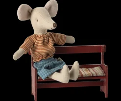 Outlet Poppenhuis Bankje Rood 7.5cm Poppenhuis