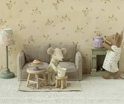 Poppenhuis Sofa Geruit 17cm Poppenhuis