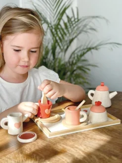 New Theeset met Dienblad Hout Pretend Play / Rollenspel