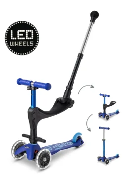 Outlet Micro Mini Deluxe 3in1 Push Blauw LED Steppen