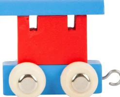 New Lettertrein Blauw en Rood Hout Kleine Cadeautjes|Kleine Cadeaus
