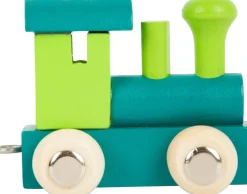 Clearance Lettertrein Blauw en Groen Hout Kleine Cadeautjes|Kleine Cadeaus