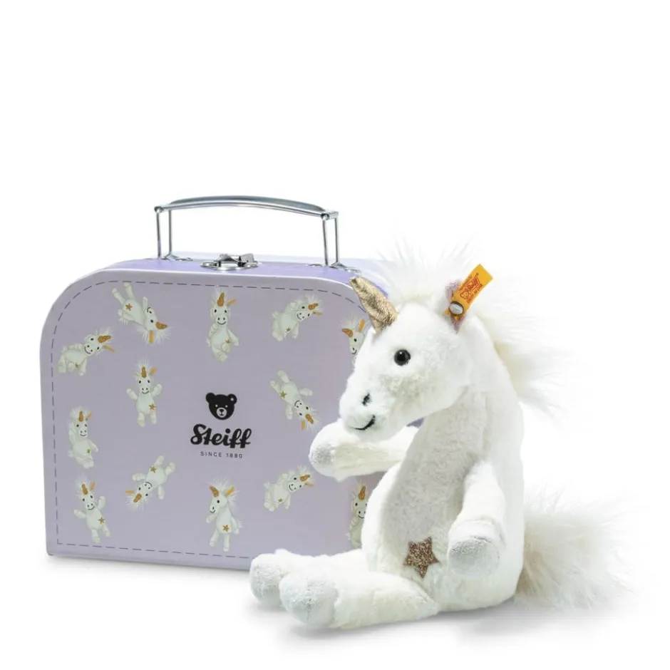 Best Knuffel Eenhoorn Unica in Koffertje Wit 20 cm Steiff