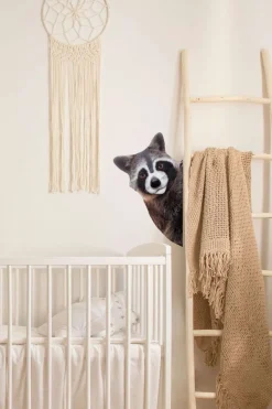 New Muursticker Wasbeer om de Hoek Decoratie