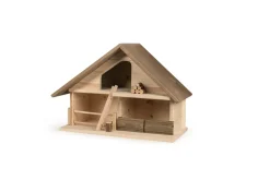 Sale Stal 2001 met Bruin Dak Hout Boerderijdieren|Figuren En Toebehoren