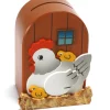New Spaarpot 3D Kippen Hout Spaarpotten