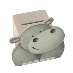 Hot Spaarpot Gezicht Nijlpaard Hout Spaarpotten