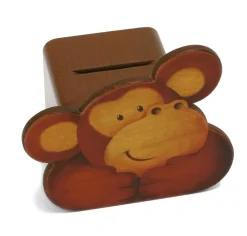 New Spaarpot Gezicht Aap Hout Spaarpotten