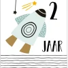 Clearance Wenskaart 2 Jaar Raket Wenskaarten