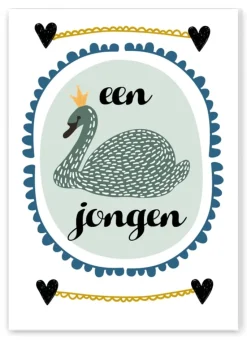 Wenskaart Een Jongen (zwaan) Wenskaarten