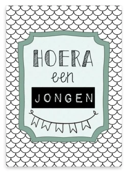 Wenskaart Hoera een Jongen Wenskaarten