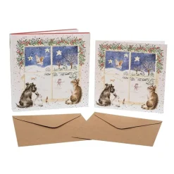 Discount Kerstkaarten Joy to the world (Christmas Window) Set 8-delig Wenskaarten