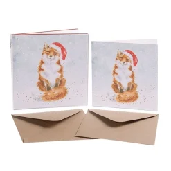 Clearance Kerstkaarten Festive Fox Set 8-delig Wenskaarten