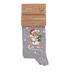 Hot Kerstsokken Muis Christmouse Grijs Kerstcadeautjes