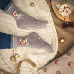 Hot Kerstsokken Muis Christmouse Grijs Kerstcadeautjes